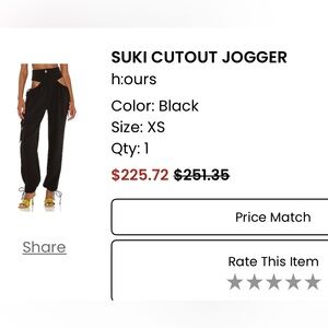 REVOLVE Black Cutout Jogger Trousers